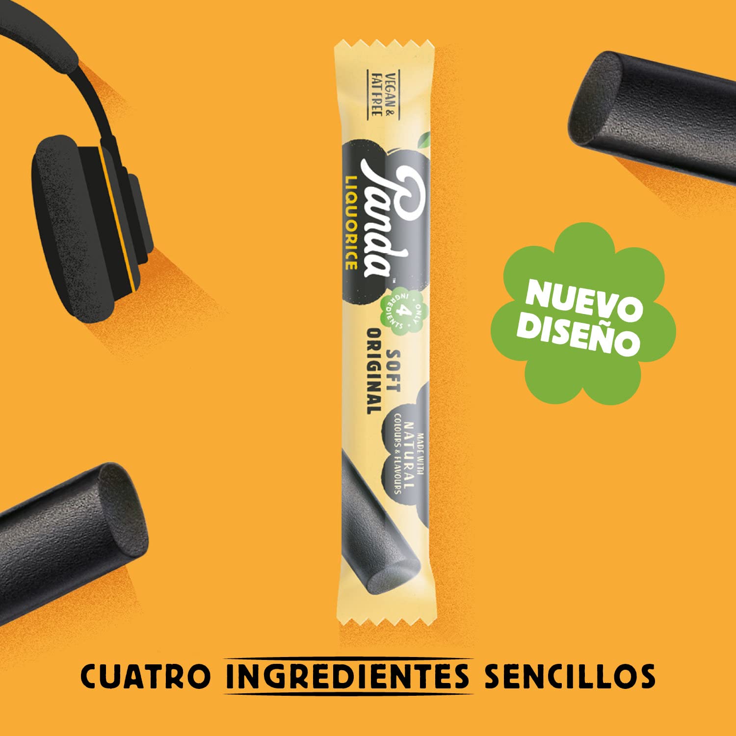 Panda ® | Barras de regaliz Natural Soft Original | Paquete de 32 g x 36 barras
