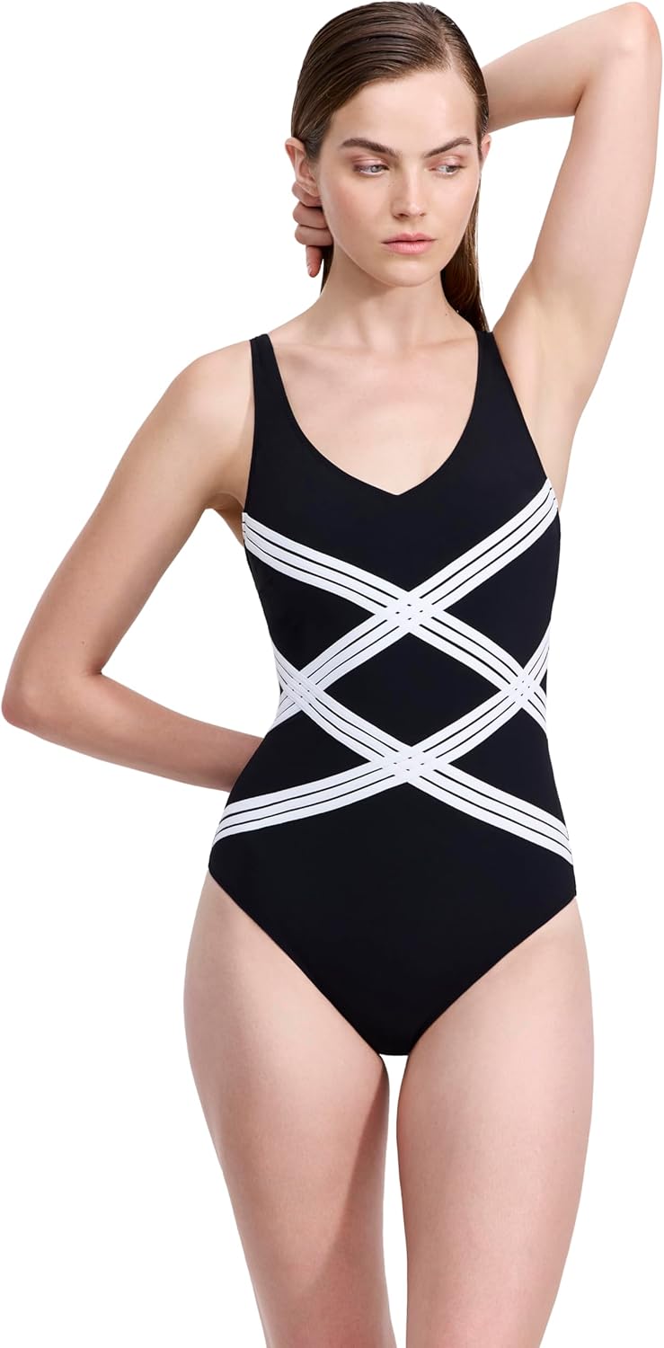 Gottex Embrace One Piece Swimsuit- Built-in Soft Cups, Tummy Control, Front and Back Lining, Classic Bottom Coverage