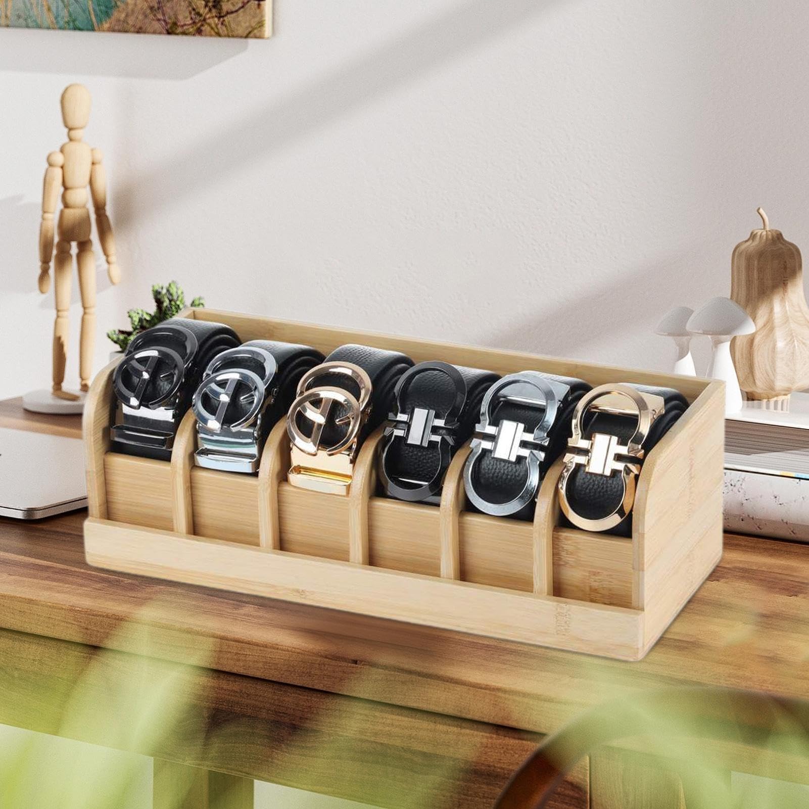 Organizzatore per cinture per armadio, supporto per riporre cinture | Custodia per display cintura a 6 ,Scatola per cintura