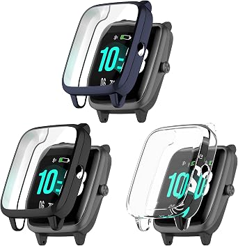 Screen Protector Case Compatible for GRV Smart Watch Protective Case Cover for GRV Touch Screen 1.3 inch Protective Cover IP68 Watch Accessory Black/Clear/Blue
