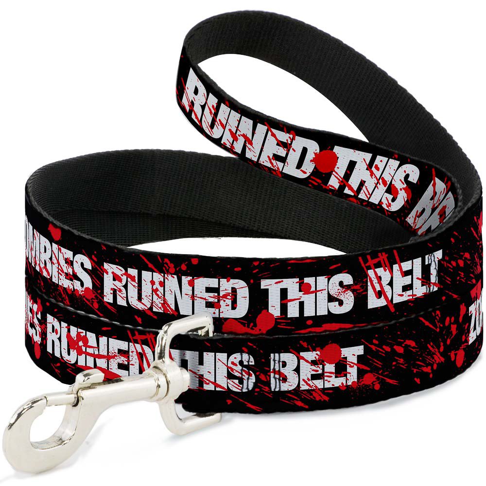 Laisse pour chien large Buckle Down résistante nylon 3,8 cm motifs éclaboussures zombies