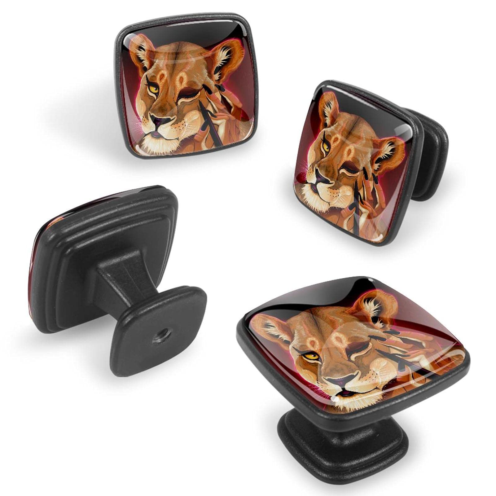 12 paquetes de pomos de mango cuadrado Lion Funny