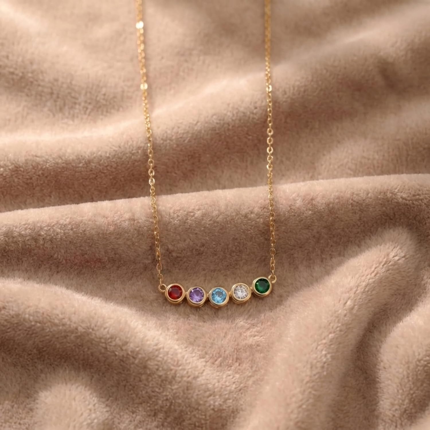 Family Birthstone Necklace for Women Custom Sterling Silver Pendant Jewelry Mom Grandma Necklace with Birthstone Personalized Mother’s Day Gifts
