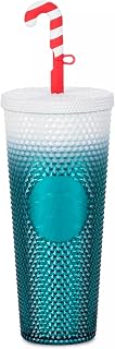 WDW/Starbuck Christmas/Holiday Ombre Tumbler with Straw & Straw cover 2023, Pack of 1, Venti, Green/White, DisneyStarbucksChristmas23