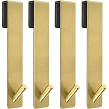 Kontoyo Shower Door Hooks 4 Pcs, 304 Stainless Steel, 7.5x1.18in, Gold, Frameless Glass Door Towel Storage, Lightweight, Heavy Duty, Rust Resistant, Removable, Non Slip