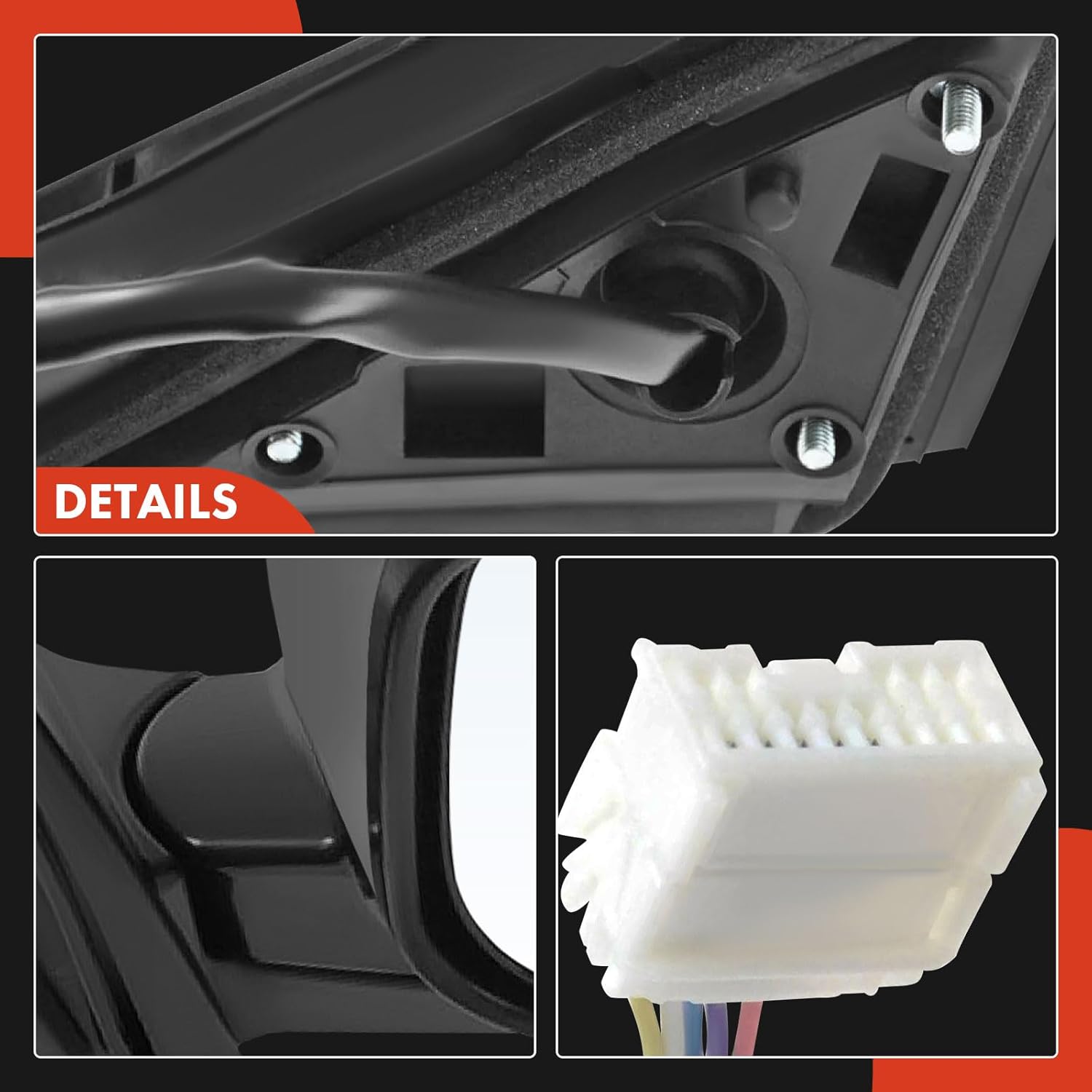 A-Premium Passenger Side Power Door Mirror - Compatible with Acura TSX 2004 - Non-Heated Manual Folding Black Outside Rear View Mirror with Turn Signal Indicator