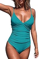 Vista 1 de CUPSHE - Traje de baño de una pieza para mujer, con control de abdomen y cuello en V