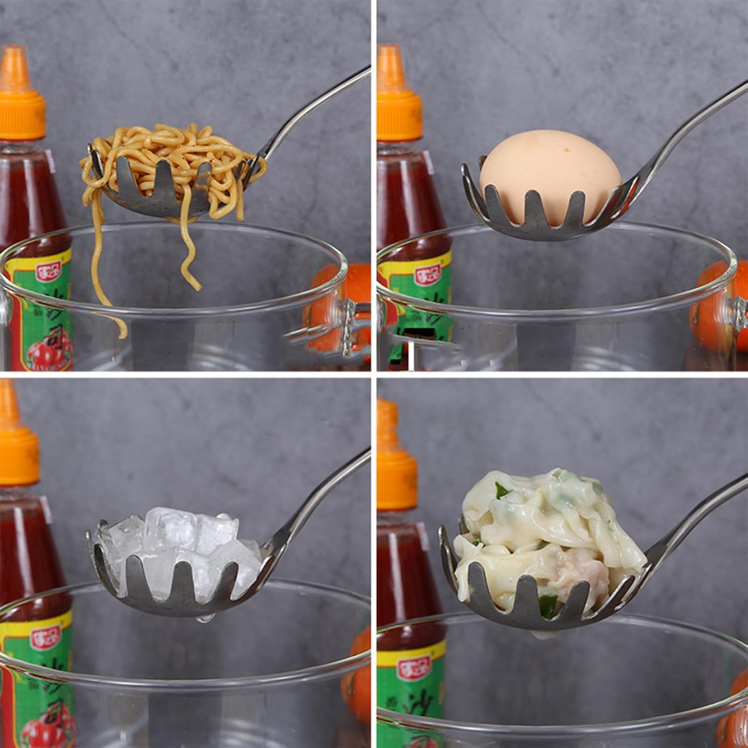 Cuillère à Spaghettis Inox 24cm - Fourchette Intégrée Et Manche Ergonomique - Ustensile Pratique