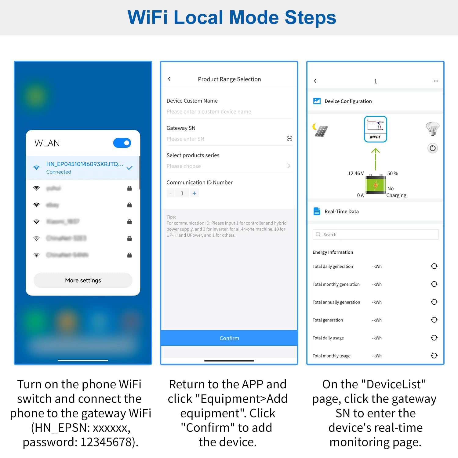EPEVER Adaptateur WiFi pour contrôleur de charge solaire MPPT (EPEVER-WiFi-2.4G-RJ45-D)