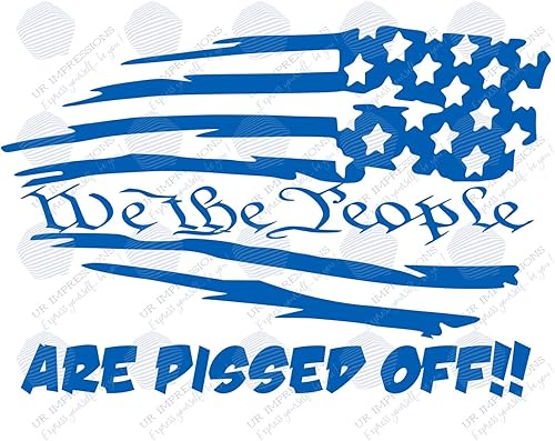 Vista 22 de Red Stars Rt. - Calcomanía de vinilo con la bandera estadounidense "We The People are Pissed Off" (We The People are Pissed Off) UR Rojo