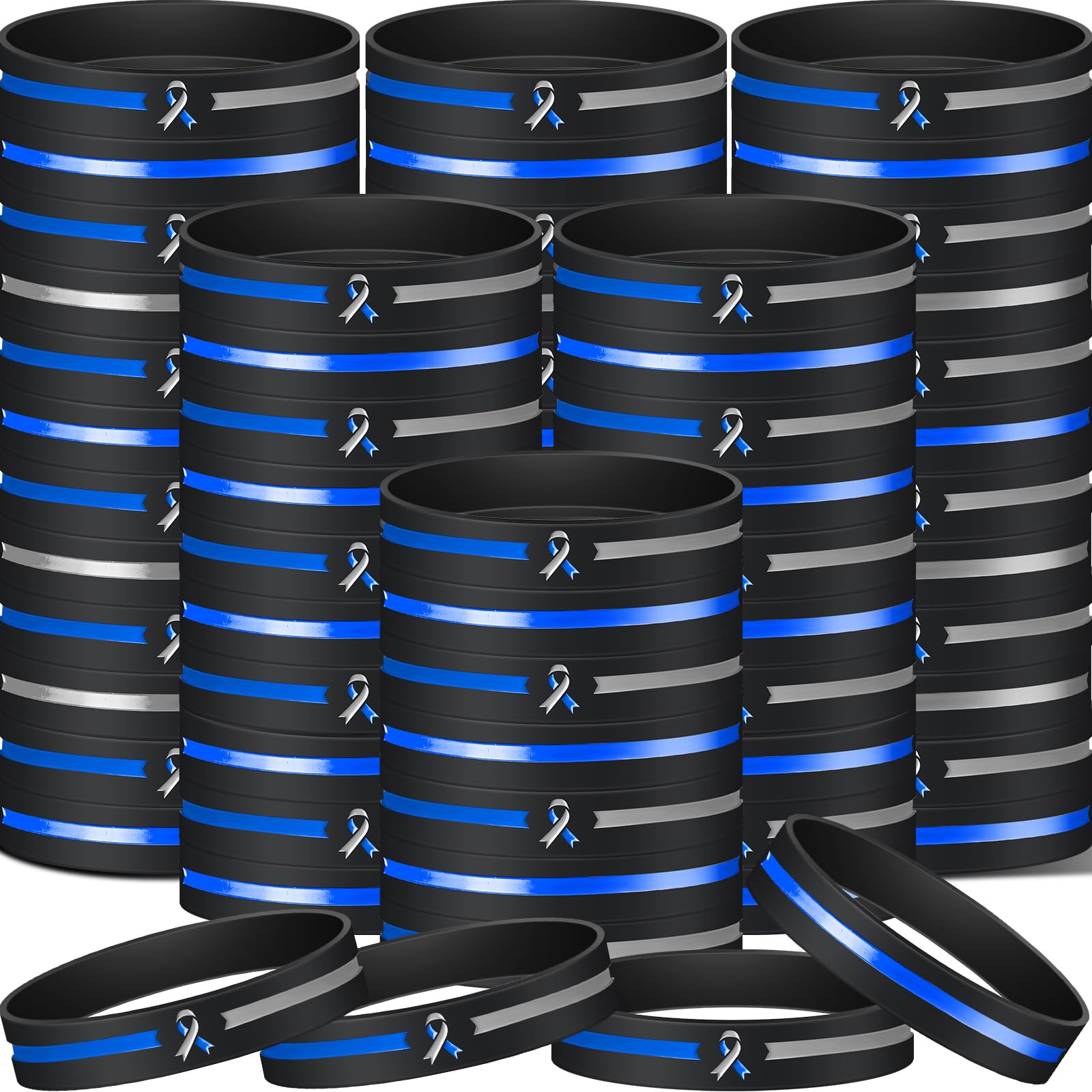Hiboom 100 Pack Type 1 Diabetes Awareness Silicone Wristbands Bulk