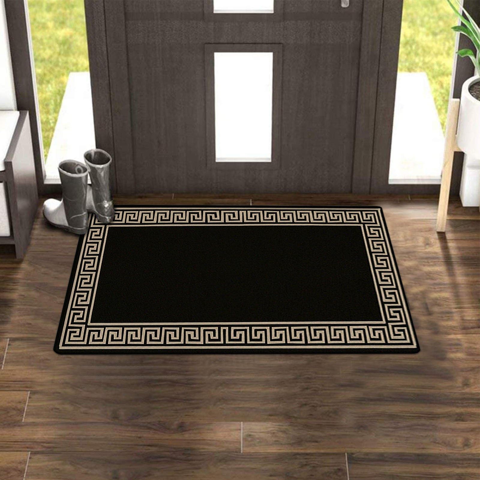 renoazul® Carpet Runners for Hallways Non-Slip Long & Wide Heavy-Duty Plain | 80 x 300 cm Super Absorbent Indoor Stair Carpet and Kitchen Anti-slip Floor Mats - Greeky Rug - Grey & Black — view 69