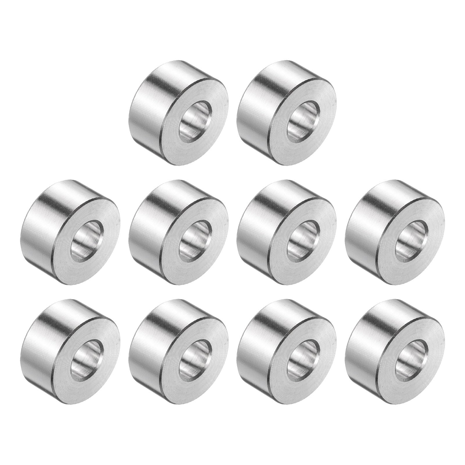 uxcell 10pcs Stainless Steel Spacer 5/16" Bore x 3/4" OD x 3/8" Length Screw Bushing Plain Finish Round Metal Spacer for M8 Screws Bolts and Rods