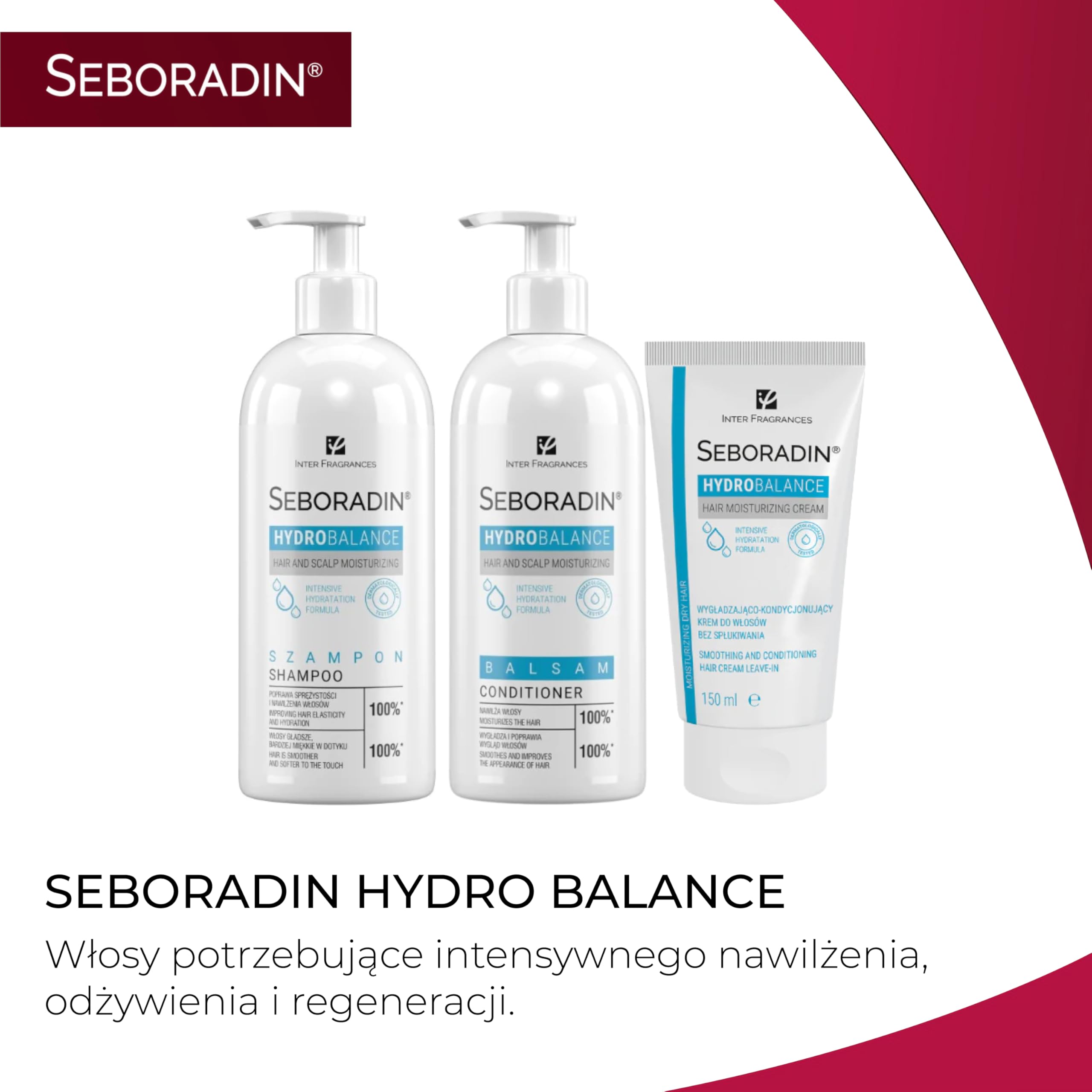SEBORADIN Maria Red Set - Derma roller - Ampułki Forte - Serum Fitocell - Serum na Noc - Scalp Peeling - Szampon - Odżywka - Balsam bez Spłukiwania