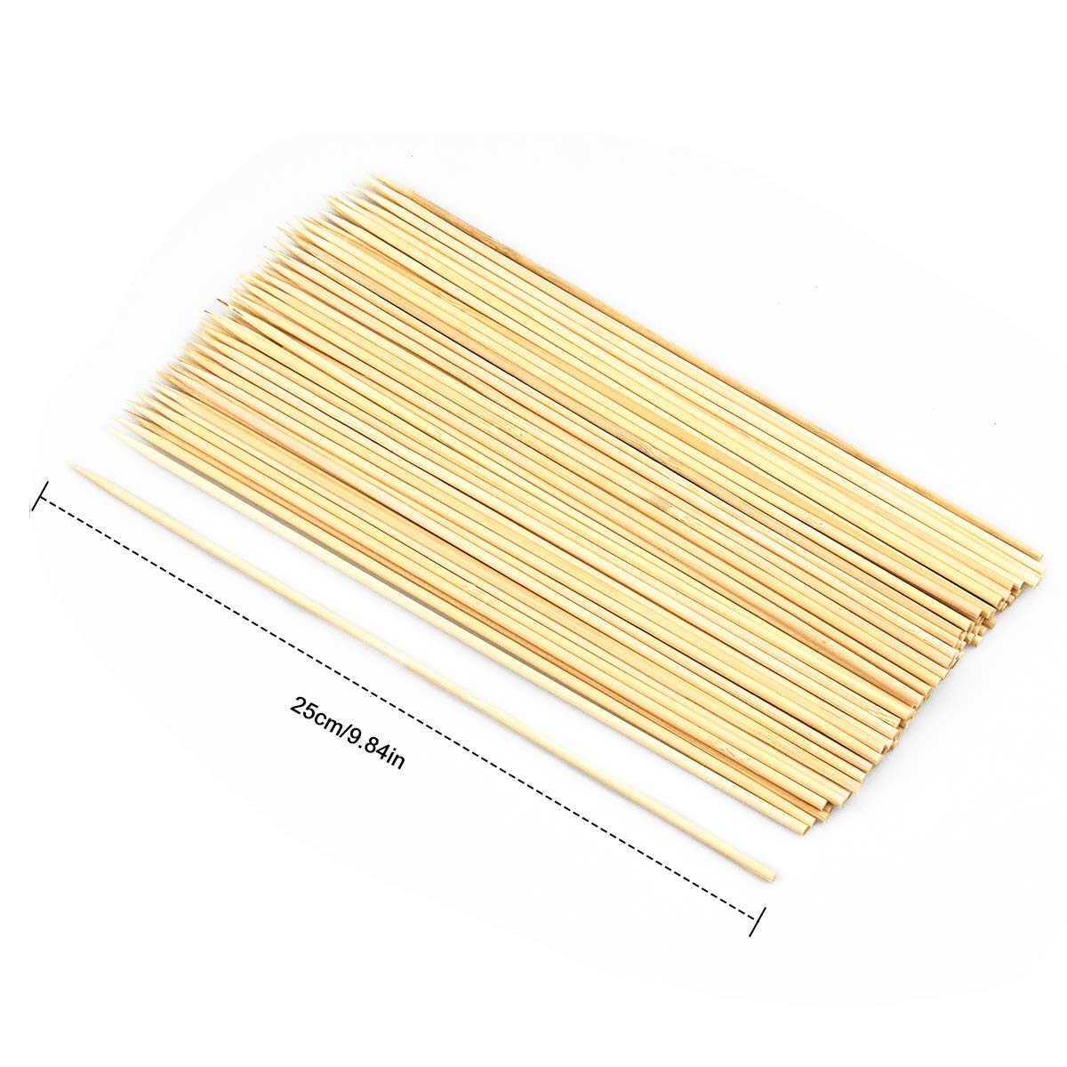 100 Pics à Brochettes En Bambou écologiques - 25 Cm - FSC Certifié - Parfaits Pour Barbecue, Apéritifs Et Cuisine - 10