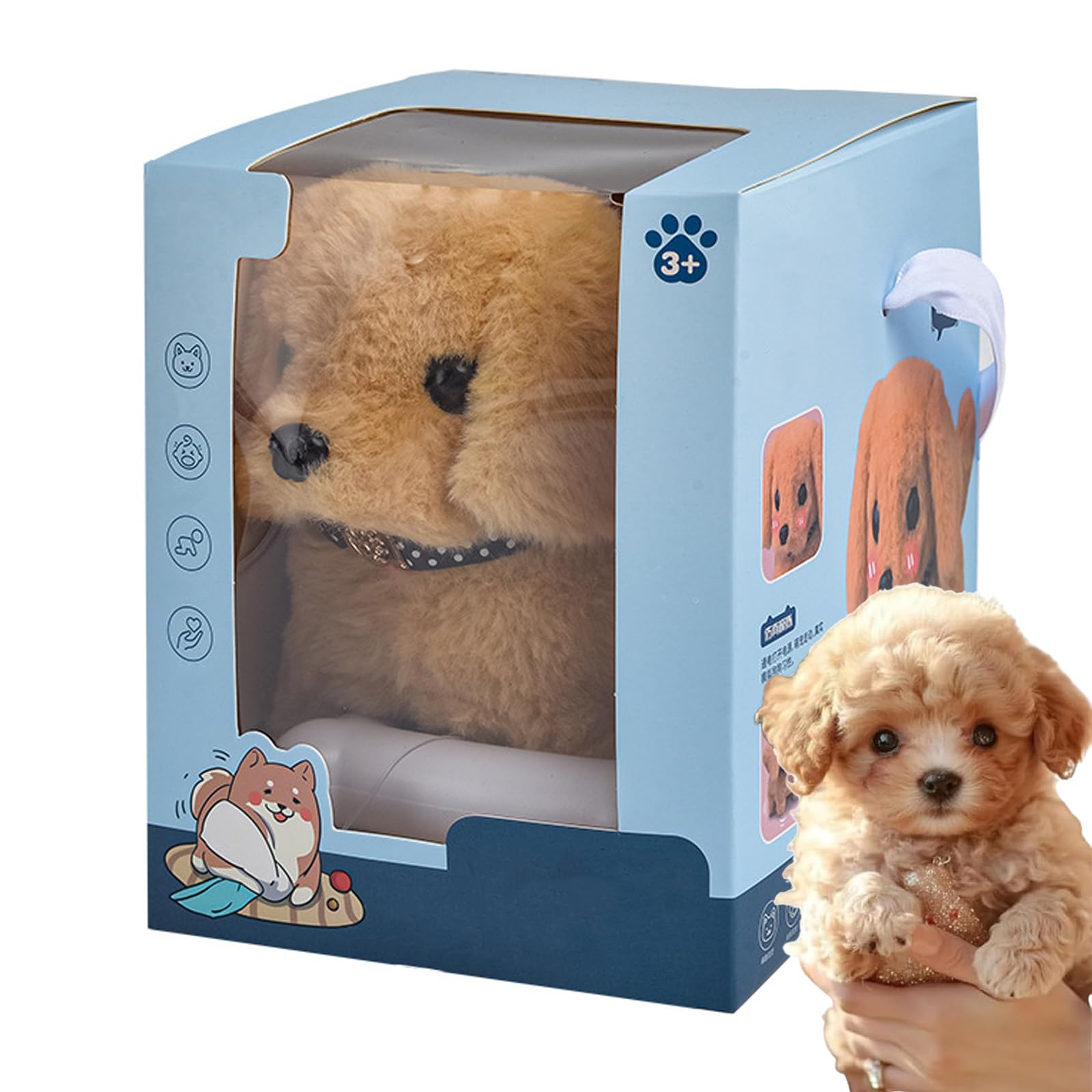 Genérico 2025 New Robot Dog, Nicoo - My Realistic Robotic Puppy, Realistic Puppy, Electronic Interactive Stuffed Dog - Walking, Barking, Tail Wagging (Brown)