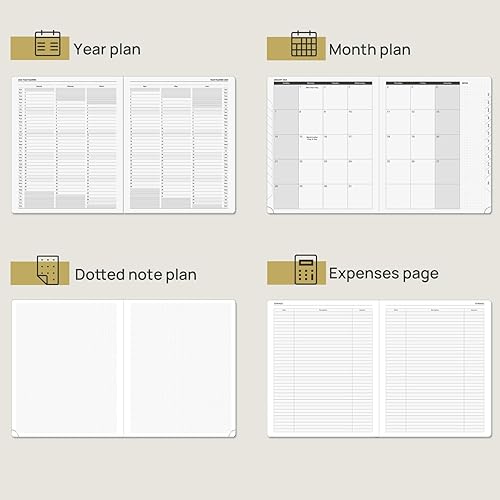Miniatura 3 de POPRUN Agenda 2024 diaria, semanal y mensual de 8.5 x 10.5 pulgadas, agenda 2024, libro de citas con ranuras horarias, tapa dura, pestañas