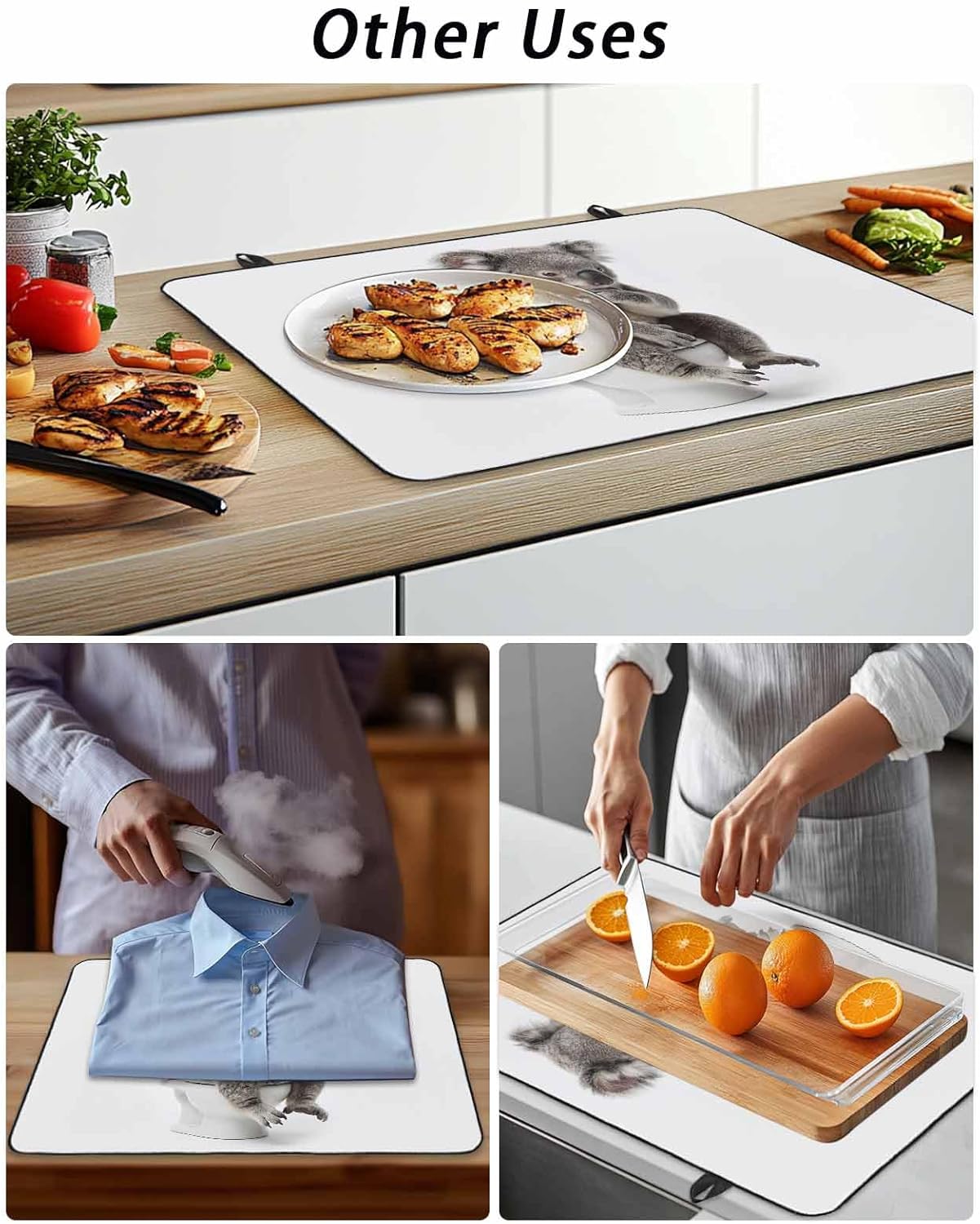Funny Koala Stove Top Cover for Electric Stove, Cute Art Fun Lovely Animals on Toilets Heat-proof & Non Slip Glass Top Stove Cover Protector, Kitchen Flat Cooktop Rubber Mat 28.5x20.5 Inches
