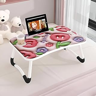 3D Portable Computer Table - Imported Practical Study Table Dinner Bed Table with Mobile Phone or Tablet Holder for Home Rest and Organization Multi-Shape