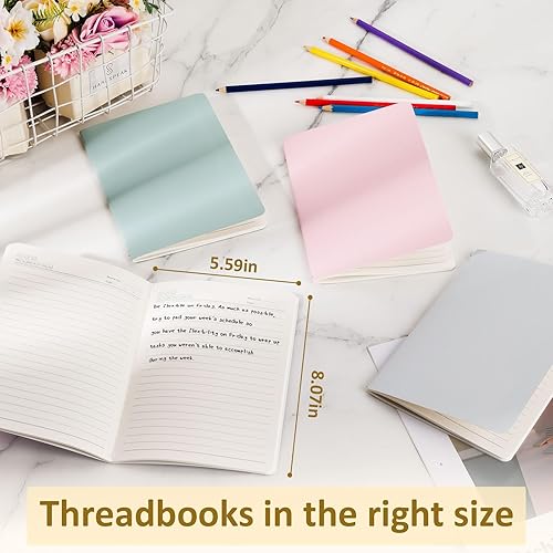 Miniatura 4 de Ddaowanx Cuadernos de papel kraft, diarios a granel, cuadernos de bocetos de papel en blanco, 72 páginas, 36 hojas, 80GSM, 8.3 x 5.5 pulgadas,