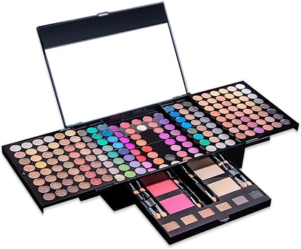 All-in-One Make-up Box Set Multi-purpose Cosmetic Storage Beauty Case Professional Contain Eyeshadow Blusher Compact Powder Eyebrow Eyeliner and Sponge Brush #4