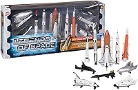 Vista 1 de Juego de cohete de exploración espacial: 10 piezas de juego de colección de réplica de cohete, pasado, presente y futuro
