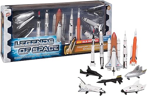 Juego de cohete de exploración espacial 10 piezas de juego de colección de réplica de cohete pasado presente y futuro