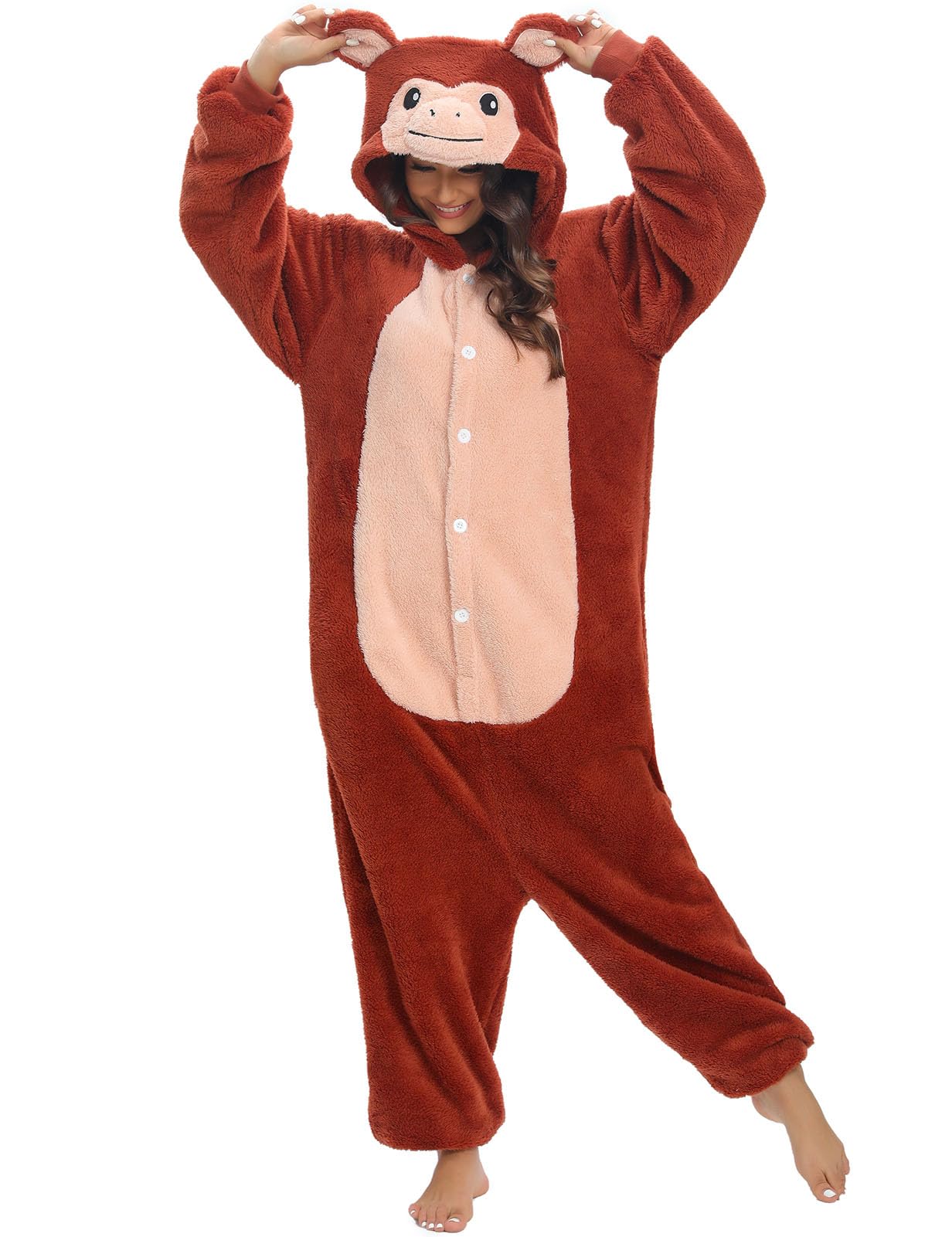 LATH.PIN Pyjamas Jumpsuit Panda Unisex Erwachsene Tier Onesie Cosplay Halloween Karneval Kostüme Damen Schlafanzug Tierkostüme Winter