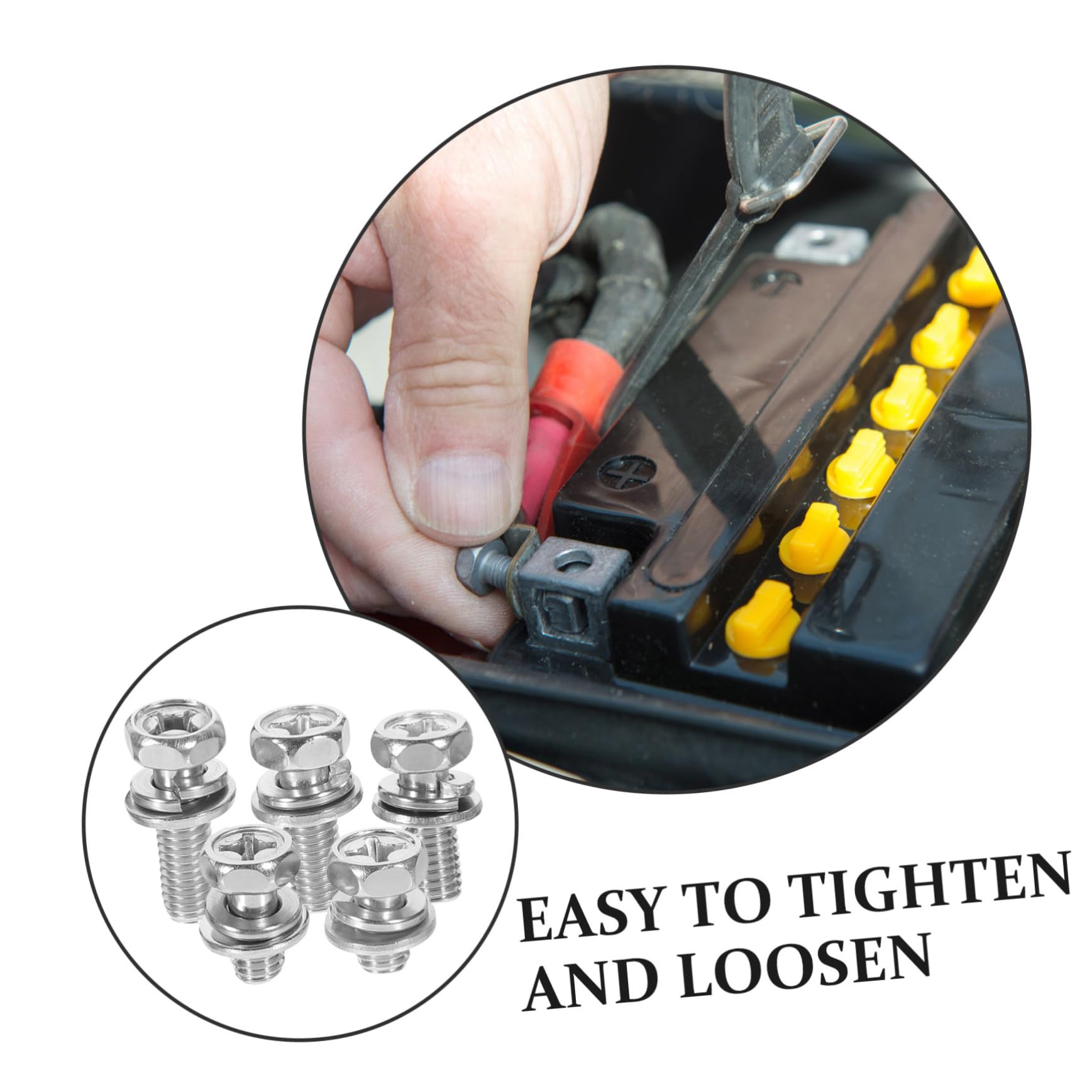 SOLUSTRE 5juegos Kit De Tornillos De Terminal De Batería De Inoxidable Motocicletas Perno y Tuercas Duraderos y Resistentes La Corrosión