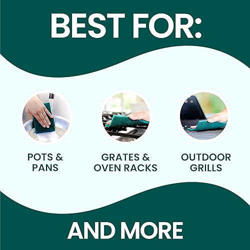 Miniatura 4 de Scotch-Brite - Estropajos resistentes, ideales para herramientas de jardín y parrillas, 8 unidades (paquete de 1), color verde