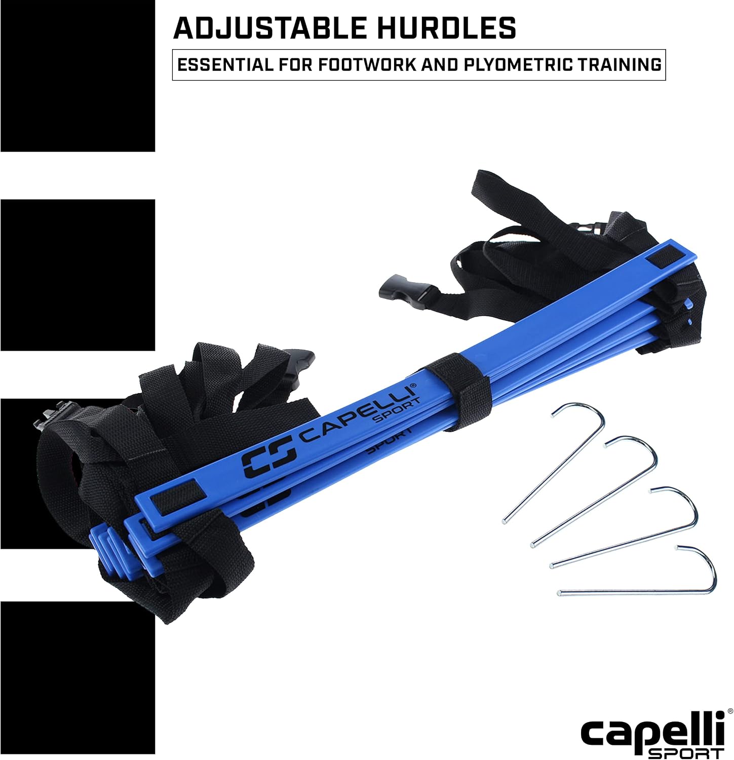 Capelli Sport Speed Agility Ladder, 10 Rung Sports Speed Training Workout Ladder with Carry Bag, Blue, 15 ft