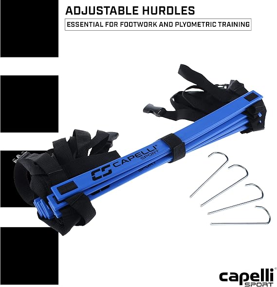 Capelli Sport Speed Agility Ladder, 10 Rung Sports Speed Training Workout Ladder with Carry Bag, Blue, 15 ft