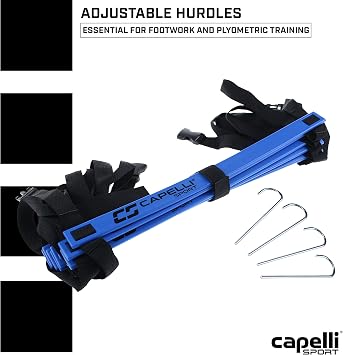 Capelli Sport Speed Agility Ladder, 10 Rung Sports Speed Training Workout Ladder with Carry Bag, Blue, 15 ft