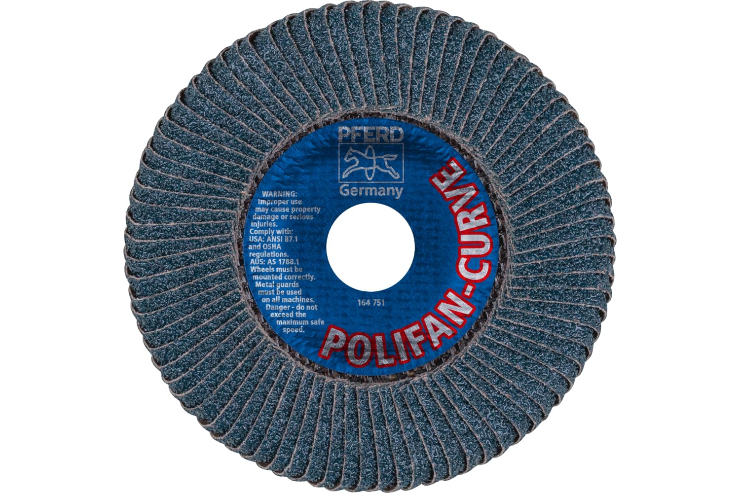 PFERD POLIFAN®-Curve Radial Type Flap Disc - 5" x 7/8", 40 Grit Zirconia, Welding Accessory and Angle Grinder Attachment - For Steel and Stainless Steel (INOX) Grinding - Pack of 1 - Part 67343