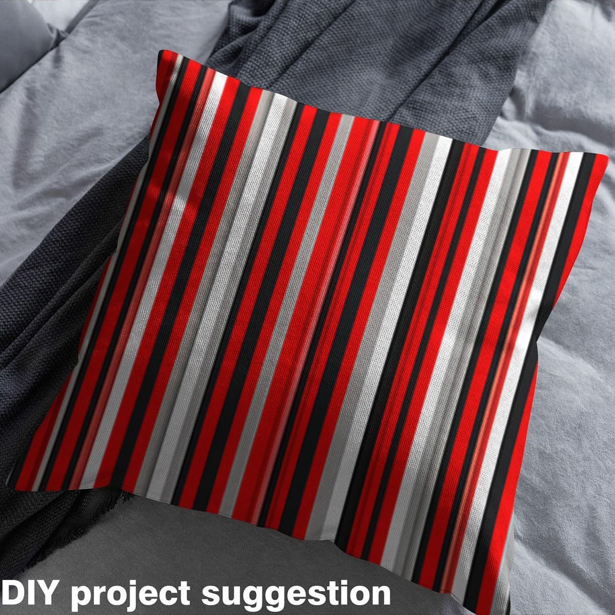 Feelyou Mexican Fabric by The Yard, Ethnic Boho Stripes Upholstery Fabric for Chairs, Exotic Style Geometric Lines Decorative Waterproof Outdoor Fabric, 2 Yardss, Red Black White
