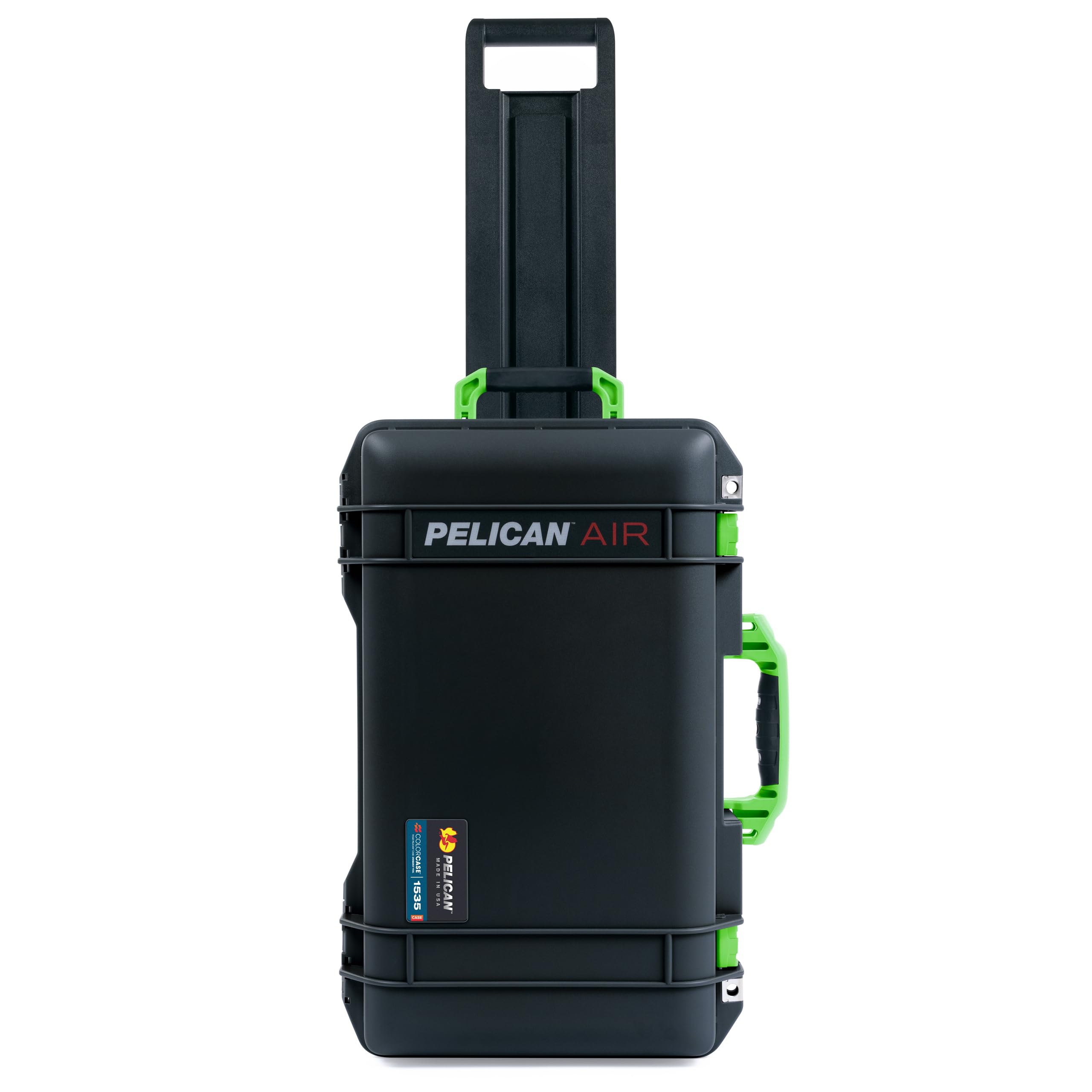 Black Pelican Air 1535 Carry-on Case - Comes empty - Lime Green Handles &amp; Latches.