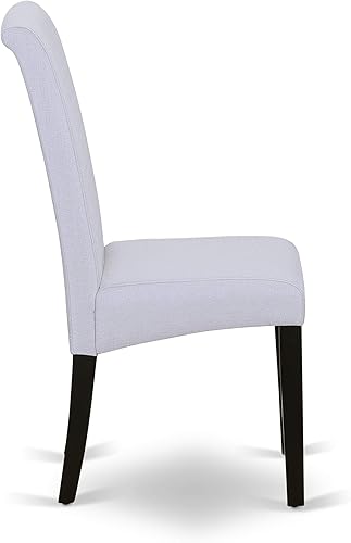 Miniatura 11 de East West Furniture NOBA3-BLK-05 El juego de 3 piezas contiene una mesa de comedor rectangular con hoja de mariposa y 2 sillas tapizadas de tela de