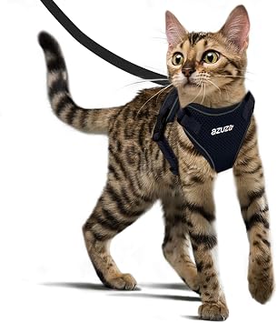 Amazon Azuza 猫 ハーネス リード 猫用 胴輪 猫具 ソフト 子猫 子犬 小型犬 散歩 お出かけ 抜けない ベスト 束縛感なし サイズ調節可 夜反射 通気メッシュ 引っ張り防止 脱走防止散歩 Azuza ハーネス 通販