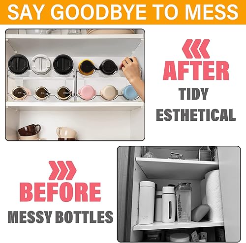 Miniatura 2 de Sazoemao Organizador de botellas de agua, 2 paquetes apilables de plástico para botellas de agua, estantes de plástico para vino para refrigerador,