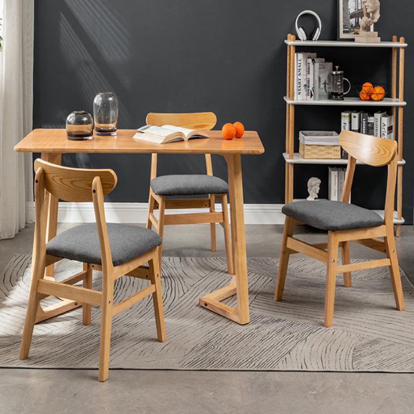 Amazon.co.jp: - 無垢材のスツール、背もたれ付きキッチンダイニング