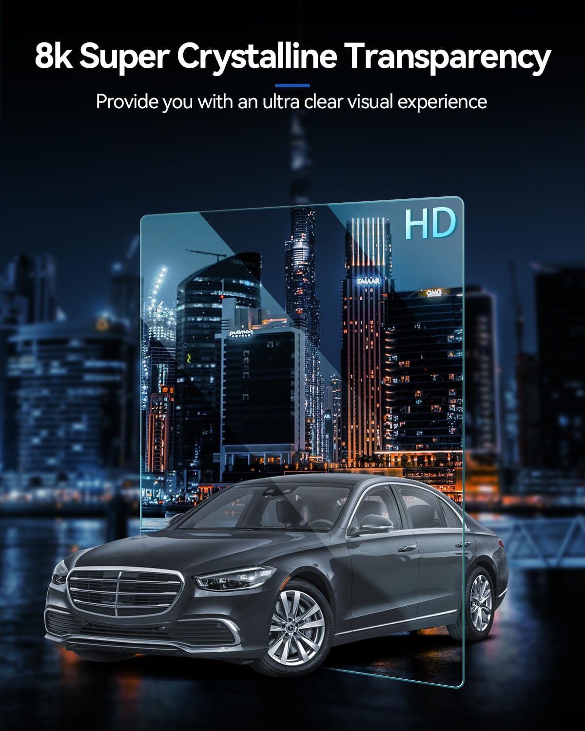 2PCS Car Screen Protector for 2023 2024 Mercedes Benz C-Class GLC-Class C300 GLC300 Accessories Navigation& Dashboard Touchscreen Protector Film Tempered Glass HD Clear Anti-Glare