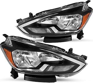 JSBOYAT Headlight Assembly Fit 2016-2019 Nissan Sentra S/FE+S/SL/SR/SV 4-Door OE Style Halogen Headlamp Driver & Passenger Side LH+RH