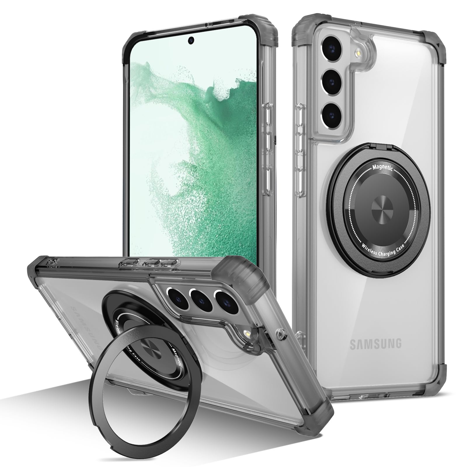 Coque Samsung S22 Plus rotative 360 avec charge sans fil - 8