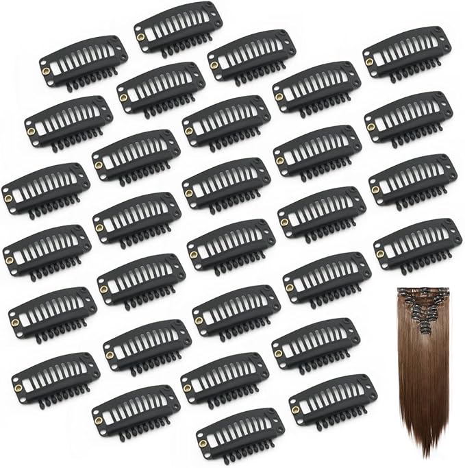 Dreamlover Wig Clips, 9 Teeth Small Snap Comb Wig Clips, Clips for Wig