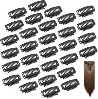 Dreamlover Wig Clips, 9 Teeth Small Snap Comb Wig Clips, Clips for Wig, Hair Extension Clips, Wig Accessories Clips, 30 Pieces