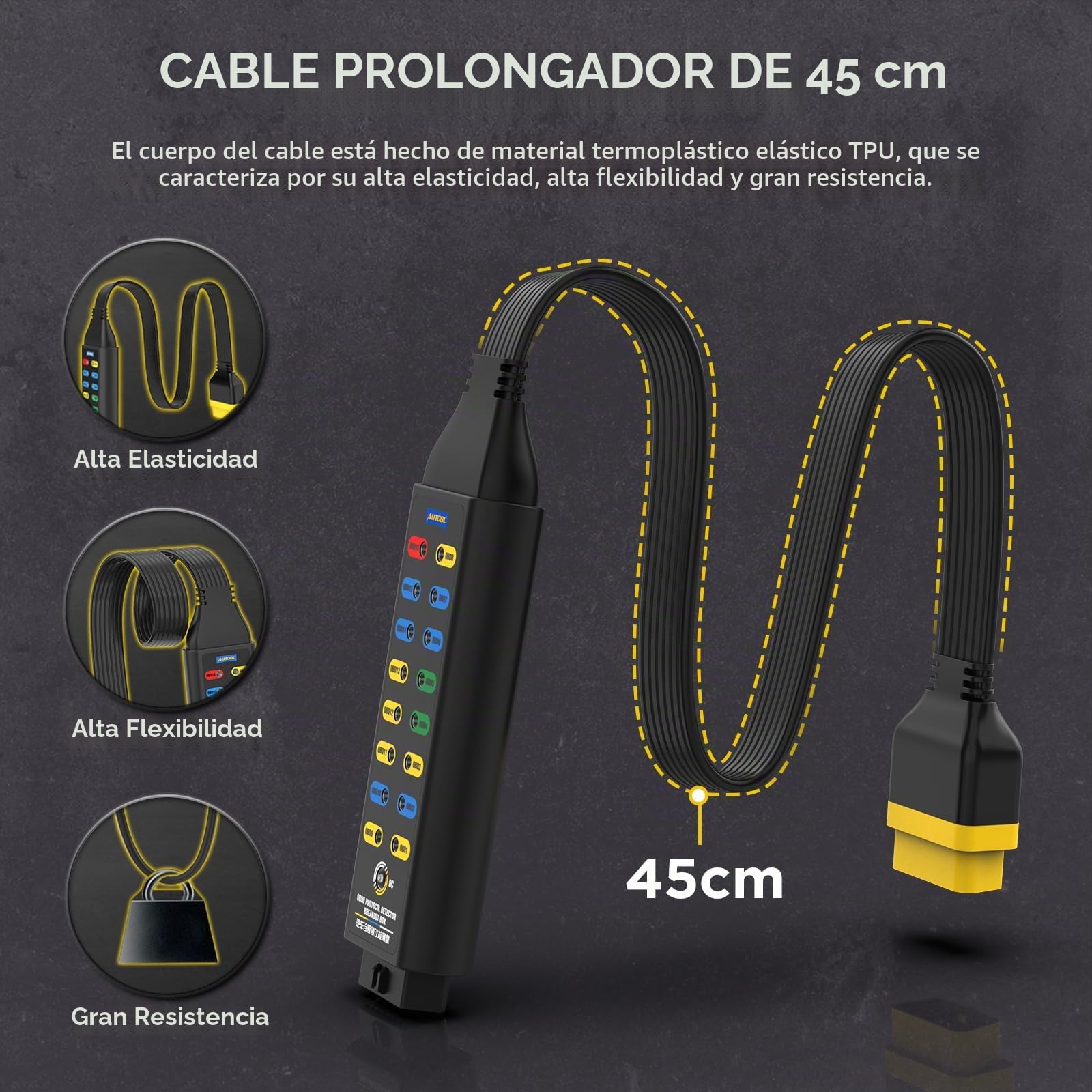 AUTOOL OBD2 Breakout Box OBDII - Detector de protocolo para monitorear señales de protocolo/alimentación/Tierra, Herramienta de escaneo de diagnóstico de Fallos de Caja de Prueba Can para Todos los