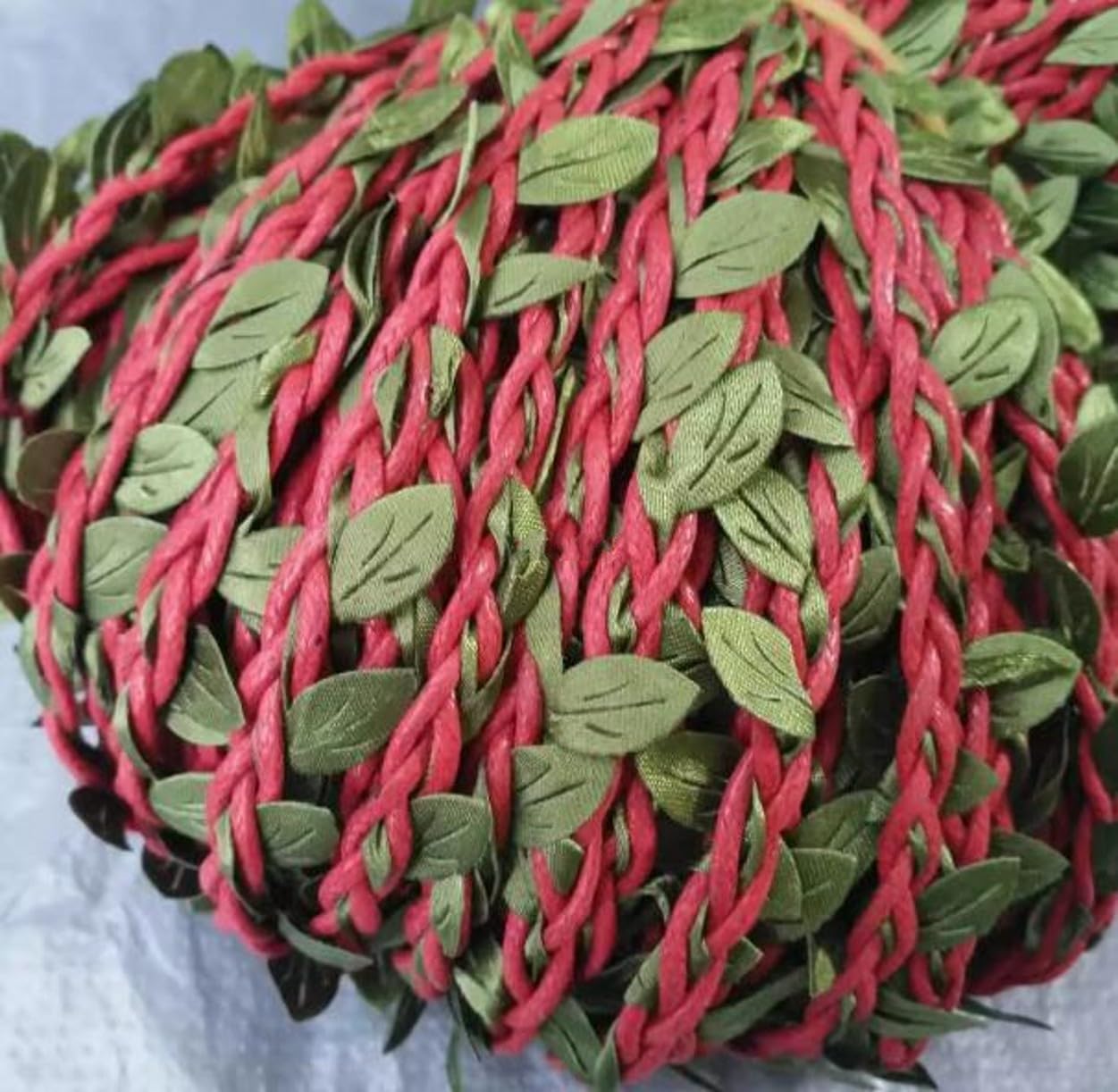 Natural Jute Twine, 328 Feet/100 Meters (6mm red stem) Burlap Leaf Ribbon