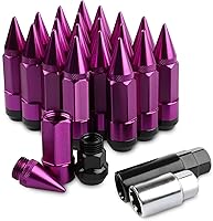 Vista 12 de 20 piezas anti robo puntiagudo extendido sintonizador rueda/llantas tuerca Lug M12X1.5+zócalo (Oro)