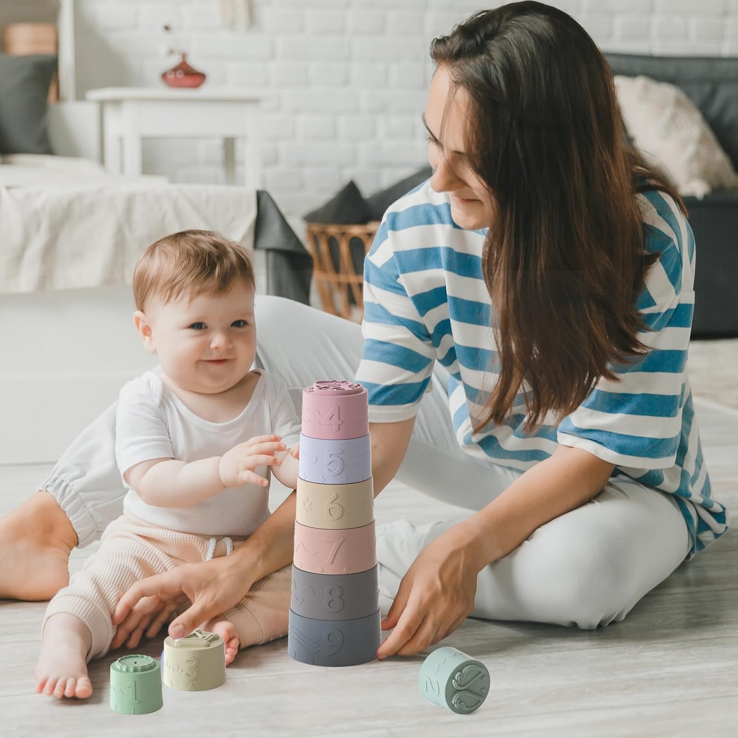 Yitical Cubos apilables bebé de silicona