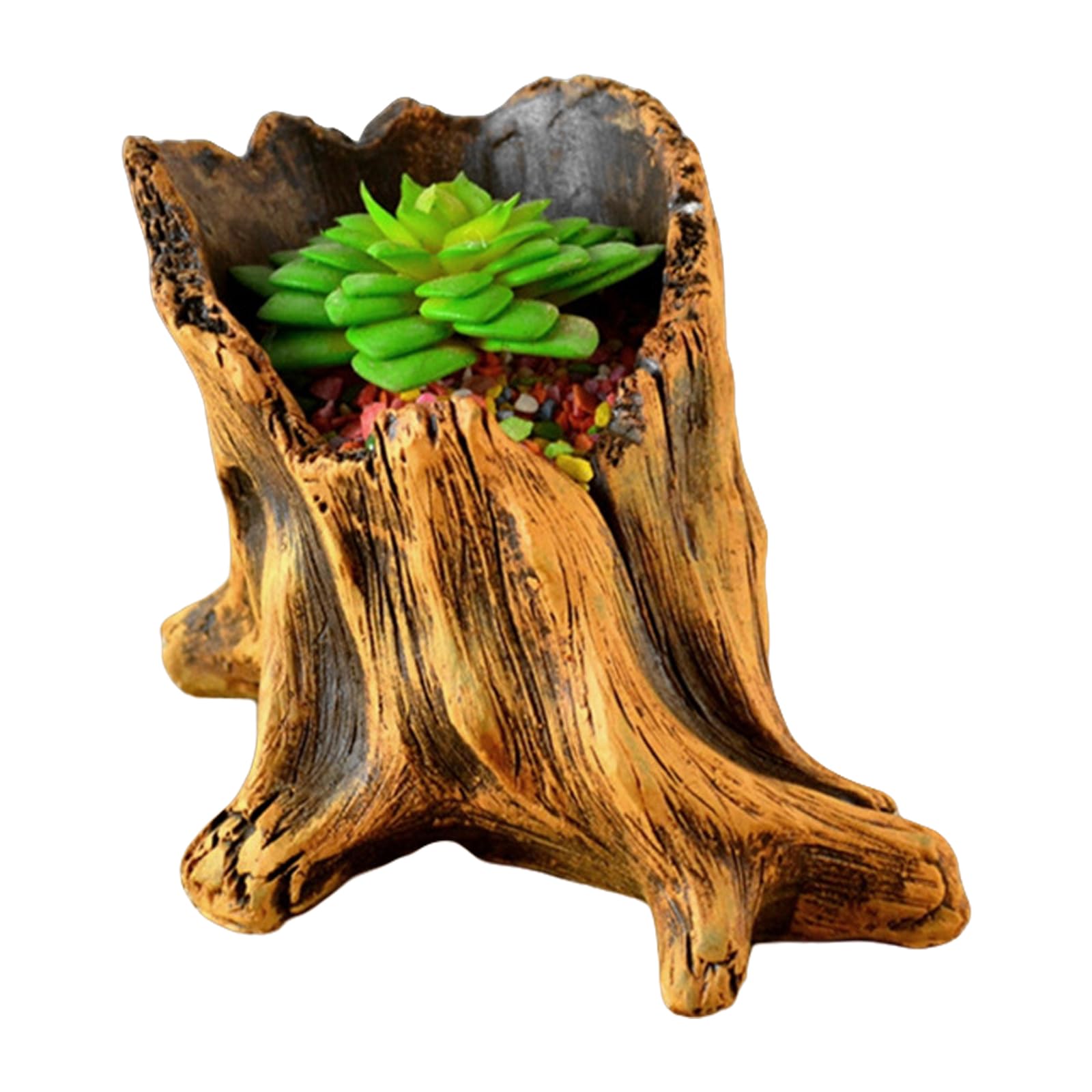 HDOYTXXM Cement Planter with Imitation Tree Root Texture for Succulents Bonsais Garden Display Decorating Indoor Outdoor Bonsais Decors Planter